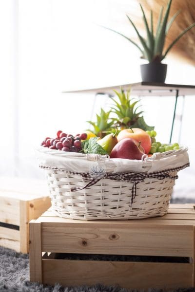 Oval Willow Basket with Cloth BP1265