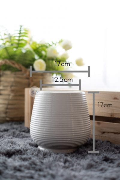 Ceramic White Vase W089B-01 - Image 4
