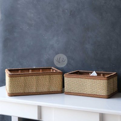 Rectangular Straw Mat Basket BB4559-108